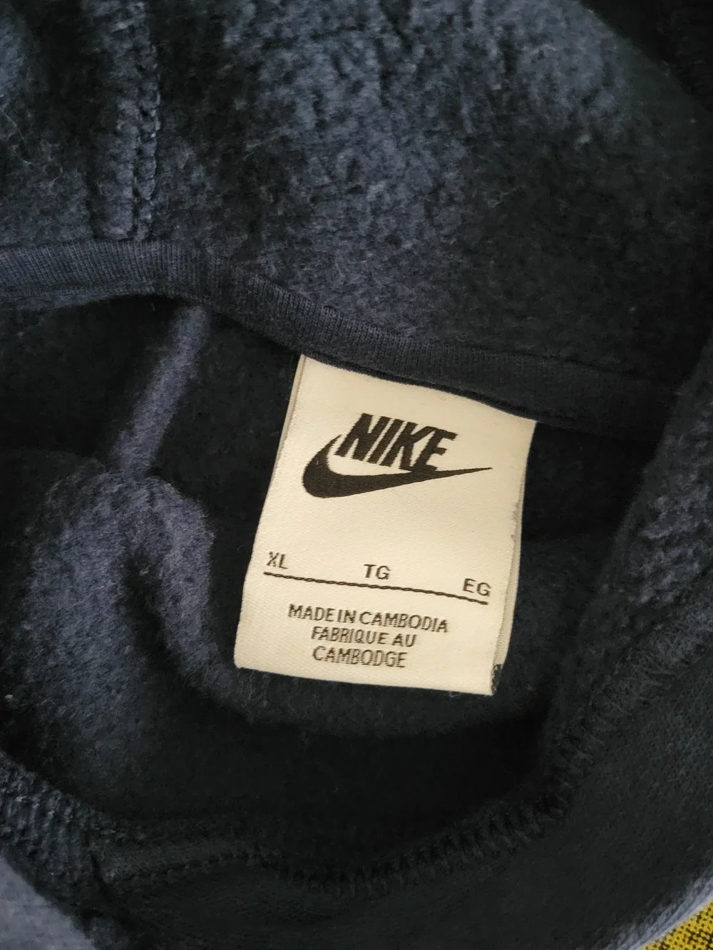 NIKE Navy Hoodie with Yellow 